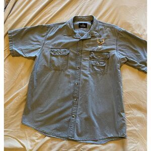 Outdoor Hunting Short Sleeve‎ Shirt Red Head, Men's Size XL Deer Logo